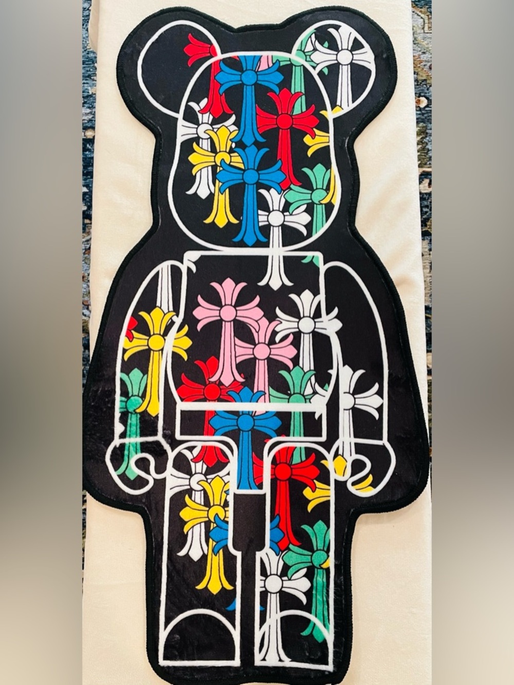 The Chrome Hearts Bearbrick Crosses
Rug 32x16”
Brand new. Non slip backing.
$65